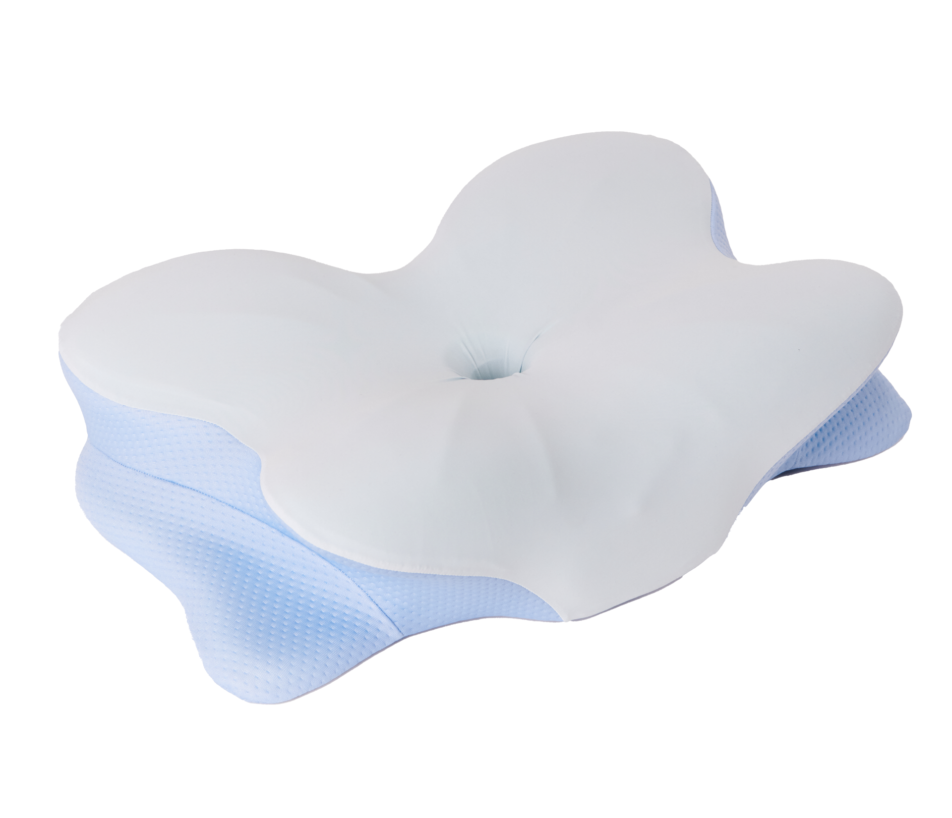 Ergonomic memory foam pillow with contoured shape and cooling cover